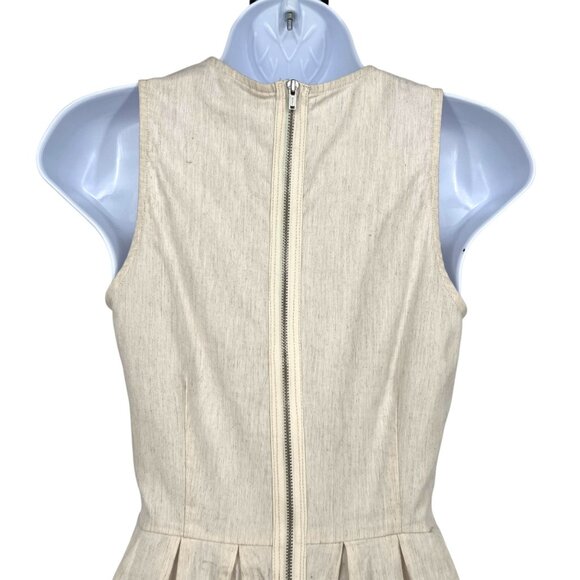 Gap Linen Blend Sleeveless A-Line Dress Size 0 Beige Yellow Colorblock - Picture 4 of 9